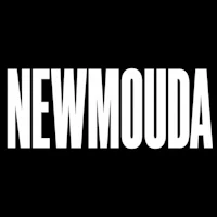 the logo for newmooda on a black background